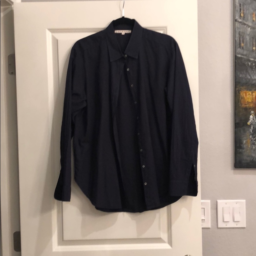 Xirena Navy Button-up Blouse